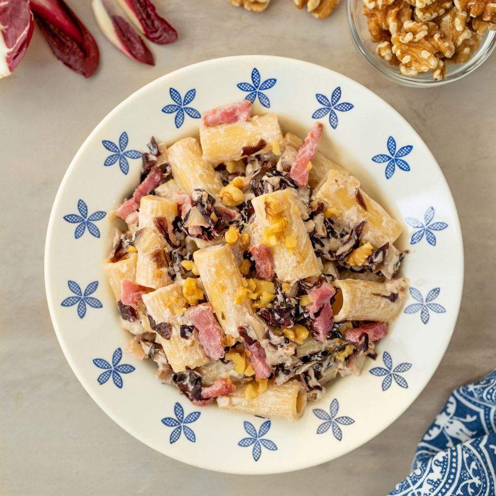pasta con radicchio e guanciale
