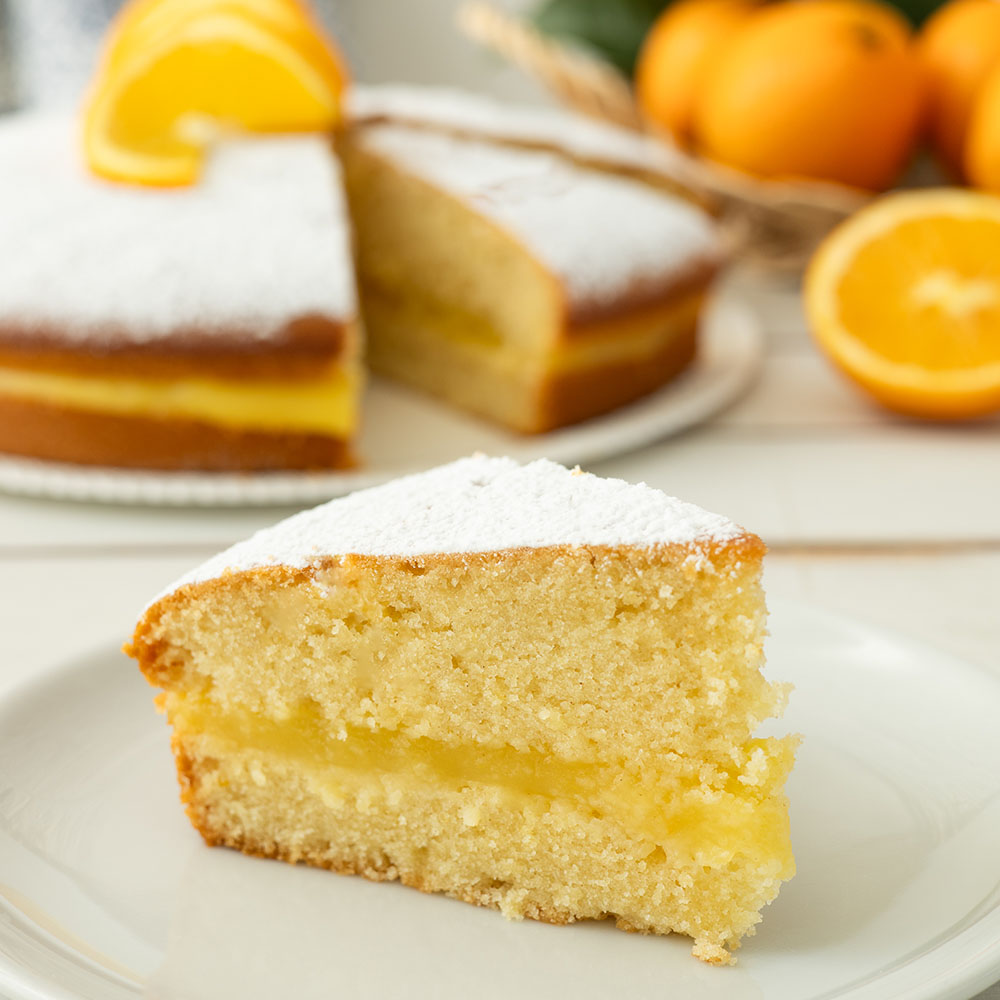TORTA CON CREMA ALL'ARANCIA SENZA UOVA