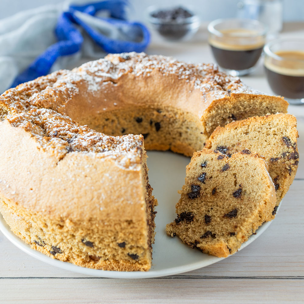 ciambella caffè e cioccolato in friggitrice ad aria