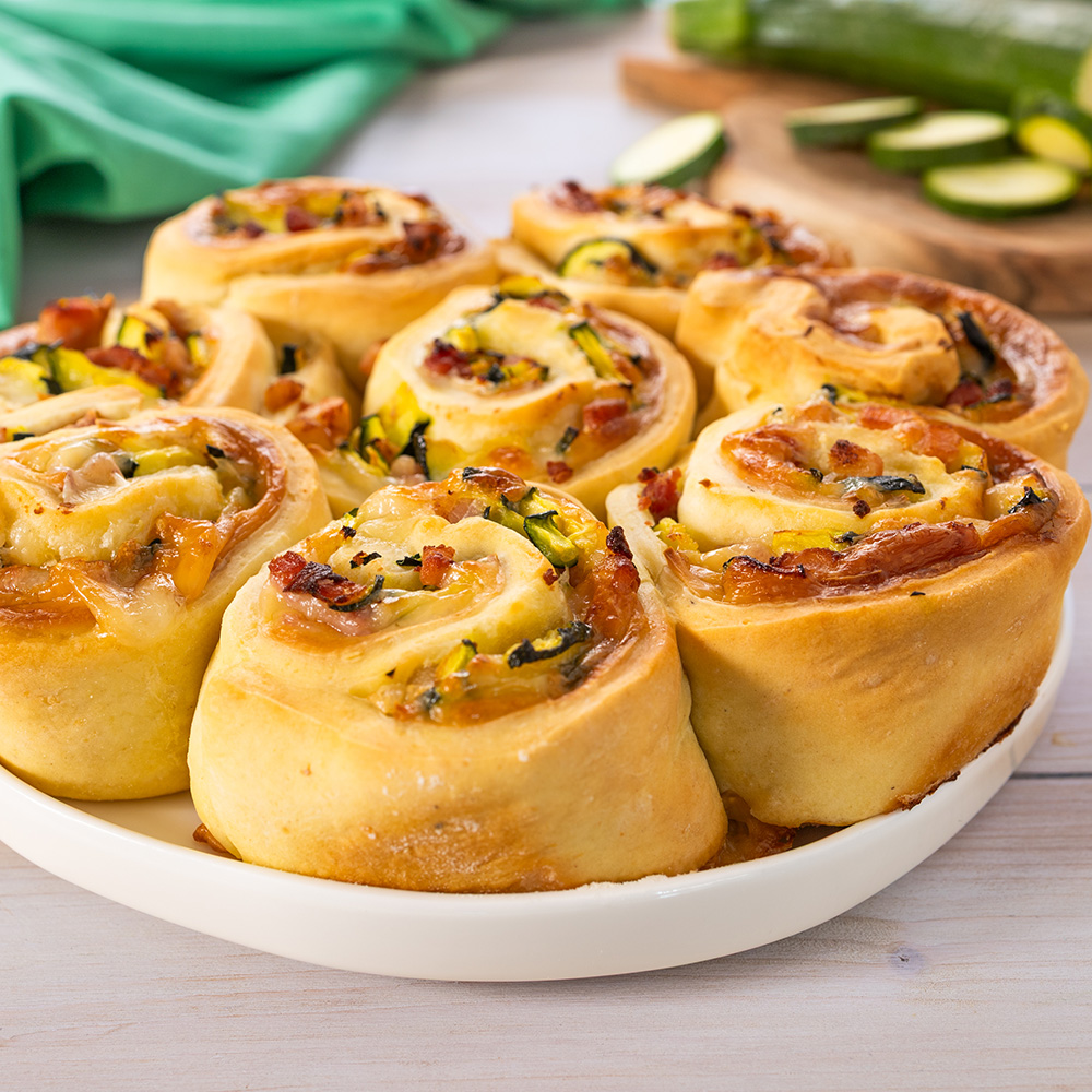torta di rose con zucchine e pancetta